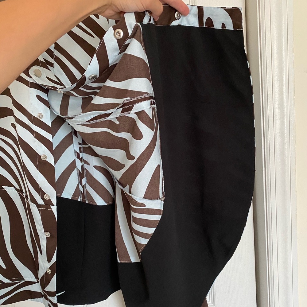 3.1 Phillip Lim Zebra Pleated Skirt with Snaps - Picture 13 of 14